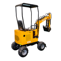 Miniexcavadora de Ruedas HT-10L de 1 Tonelada de Venta Directa de Fábrica HIGHTOP, Excavadora Compacta con Ruedas, Máquina Hidráulica