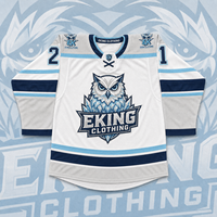 Maillot de hockey de qualité supérieure en tissu twill épais, personnalisé avec le nom de l'équipe du club, logo brodé, patchs brodés, maillot de hockey sur glace