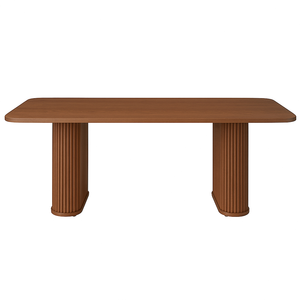 Contemporary European Modern Dinner Cater <b>Table</b> Rectangular Osten Solid Wood Fluted Base <b>Dining</b> <b>Table</b> for 6 8 10 seater - Product Image 2