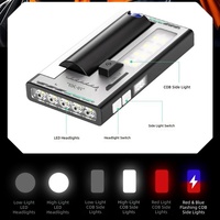 Lampe de travail EDC ultra-fine, 6 modes d'éclairage (lumière haute/basse/rouge/stroboscopique), indice de protection IP44, rechargeable par USB, batterie au lithium 21700