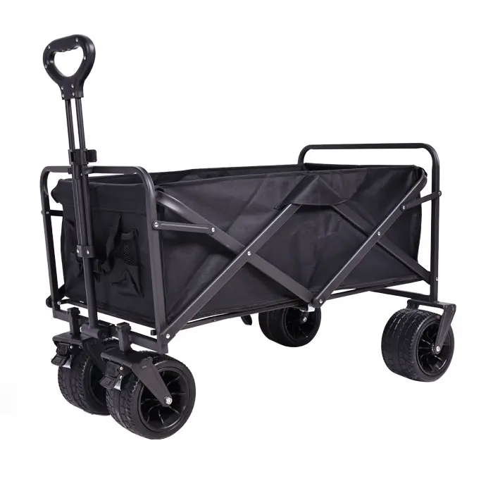 OEM Camping Trolley Wagon Stroller With Four-wheel Foldable Outdoor Utility Beach Wagon Folding Cart