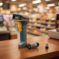 GUOTAO, gran oferta, alternativa barata, 1902G, escáner 2D de mano J17R, lector de código de barras inalámbrico, lector de código QR USB para supermercado