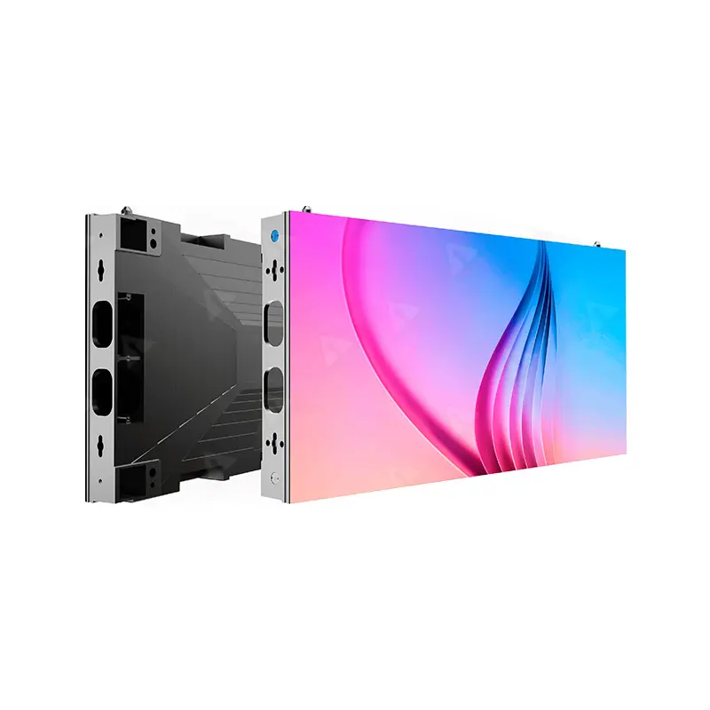 splice right angle wall mounted led screen multiple size cabinet indoor led video wall front service screen in conference room