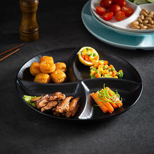 Ménage Cuisine Céramique Réduit Graisse Assiette À Dîner Plateau <span class=keywords><strong>Vaisselle</strong></span> En Porcelaine De Sable Mouvant Assiette Divisée Assiette À Dîner - Product Image 4