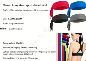 طلبات قابلة للدمج – عصابة رياضية بلون نقي مع شعار مخصص، منديل ممتص للعرق، عصابة من نوع قراصنة للتنس والجري - Product Image 3