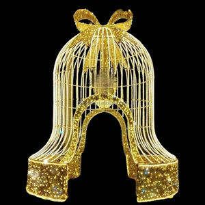 Motivo Navideño de Campanas con Luces LED 3D para Exteriores, Ideal para Iluminación Comercial de Patios y Festivales - Product Image 5