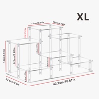 Présentoir en acrylique sur 9 niveaux personnalisé, adapté aux grossistes mondiaux, avec système de merchandising modulaire haute transparence pour la vente au détail