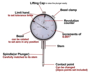 Indicador de Dial personalizable OEM 0-1 pulgada Puntero mecánico Precisión 0.001in para juegos de herramientas - Product Image 2