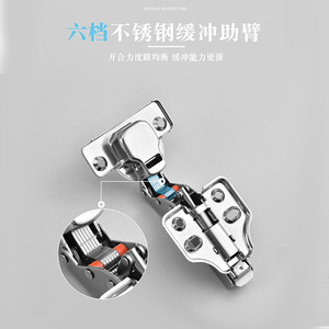 Haotong Stainless Steel <b>Cabinet</b> <b>Hinge</b> Medium Bend <b>Soft</b> <b>Closing</b> Flush Mount Modern Design - Product Image 3