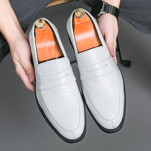 Zapatos en Bloques de Color Blanco y Negro, Mocasines Sin Cordones para Hombre, Zapatos Casuales de Negocios Británicos para Hombre - Product Image 4