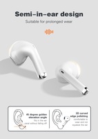 Écouteurs sans fil LDNIO T03 semi intra-auriculaires Bluetooth 5.3 avec contrôle tactile Type-C, casque audio sans fil pour le sport et la musique