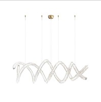 Lustre LED en cristal d'aluminium de luxe à design spiralé avec télécommande, moderne, simple, créatif, hauteur réglable pour salle à manger