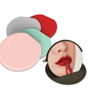 Custom Logo HD Glass Round Desktop Pocket Foldable Travel <b>Mirror</b> Compact Pu Leather Folding Mini <b>Makeup</b> <b>Mirror</b> for Girls - Product Image 3