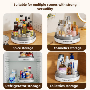 Joybos rak penyimpanan dapur Modern, rak penyimpanan bumbu dan riasan, wadah plastik berputar 360 ° - Product Image 5