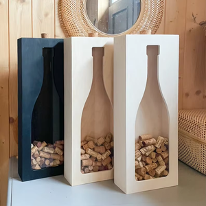 Porta Tappi di Vino in Legno Junji con Incisione o Design, Decorazione <span class=keywords><strong>da</strong></span> <span class=keywords><strong>Parete</strong></span> per Cucina e Bar, Scatola Personalizzata per Conservazione Tappi - Product Image 1