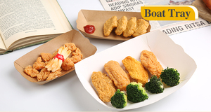 Plateau de collation alimentaire en papier kraft pour hot-dog frites - Product Image 2