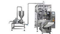 Hoogprecisie pneumatische pompvulmachine voor dranken, vruchtensap, kokosmelk, olijfolie, zakvorming, sealen en verpakkingsmachine