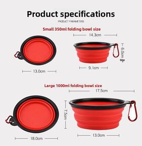 Faltbare Silikon Hund Katze Schüssel Reise Trinkwasser Feeder Schüssel mit Schnalle Haustier Wasser Futter Schüssel für Haustier Hund Katze Hund - Product Image 3