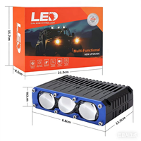 Phare de voiture Hongy 3 lentilles WL-67 3000K 6000K à grille LED 170W, projecteur Bi-LED 12V 17000lm