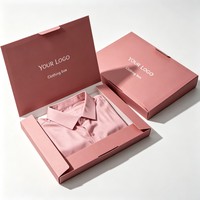 Boîte en papier personnalisée pour T-shirt et robe avec fermeture éclair, vente en gros à prix réduit