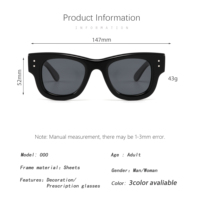 Lunettes de soleil carrées tendance pour hommes, verres UV400, monture en acétate, ajustement confortable, lunettes de soleil polarisées de haute qualité pour femmes