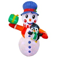 Decoración Navideña Inflable de Santa Claus, Duende y Reno, Decoración Navideña Inflable para Jardín y Patio Exterior