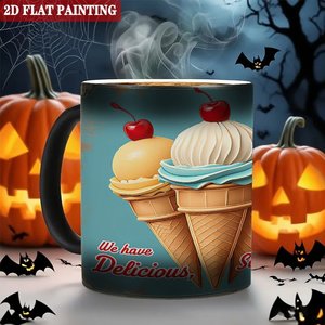 Frosted Black 11oz <b>Ceramic</b> <b>Mug</b> Heat Color Changing Drinking Cup Apartment Kitchen Essential - Product Image 6