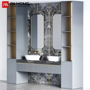 PA đồ nội thất sang trọng đôi lưu vực Vanity bồn rửa PVC lưu trữ phòng tắm Vanity tủ