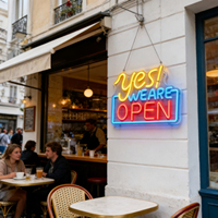 Letrero Luminoso LED de Neón Acrílico con USB, Regulable, IP65, para Pared, Decoración para Hogar, Bar, Tienda, Fiesta, Boda, Club, con la Frase 'Yes We Are Open'