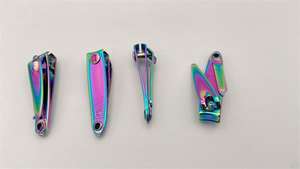 Kecantikan pelangi Plating <span class=keywords><strong>Titanium</strong></span> kecil portabel jari kaki pemotong kuku dengan kikir kuku - Product Image 6