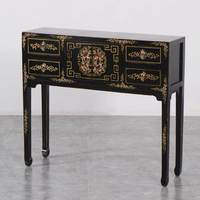 Table console peinte à la main, table d'appoint d'entrée, petite table de rangement en bois massif, style antique, table d'autel, mobilier classique, 4 tiroirs