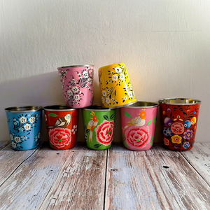 Vaso de Acero Inoxidable Decorativo de Alta Calidad, con Diseño Elegante y Pintado a Mano, con Impresión en Vidrio - Product Image 1