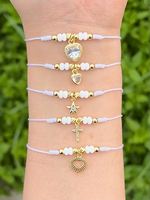 Bracelet tennis ajustable en acier inoxydable plaqué or 18 carats, étanche, avec lettre A-Z et zircon carré, bijou fantaisie pas cher