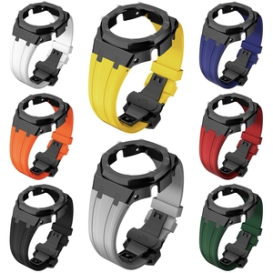 Boîtier en acier inoxydable avec bracelet en caoutchouc noir or argent or rose ensemble pour GA2100 GA2110 pièces de montre <span class=keywords><strong>CASIOak</strong></span> kits mod - Product Image 3