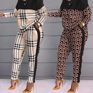 Primavera autunno nuovi pantaloni sportivi da donna con stampa a maniche lunghe pantaloni larghi da donna Casual a due pezzi - Product Image 3