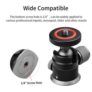 Mini <span class=keywords><strong>rotule</strong></span> <span class=keywords><strong>360</strong></span>° °   Support de trépied pour appareil photo avec vis 1/4, adaptateur rotatif universel pour appareil photo reflex numérique et caméra DV, vente en gros, personnalisation possible - Product Image 2