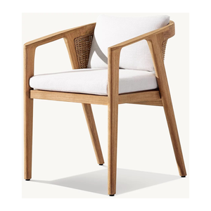 <span class=keywords><strong>Fauteuil</strong></span> en teck durable <span class=keywords><strong>de</strong></span> qualité supérieure avec <span class=keywords><strong>protection</strong></span> en tissu à quatre voies Design extérieur confortable pour la cour et l'hôtel - Product Image 1