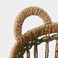 Panier à linge en corde de papier avec poignées, bac de rangement tressé ajouré pour vêtements sales, ensemble d'organisateurs écologiques pour la maison