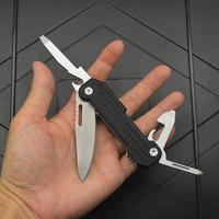 G10 Poignée 6 en 1 Multifonction Box Cutter Multitool Couteau Ouvre-bouteille Tournevis Compact Taille Camping Survie Pliant EDC
