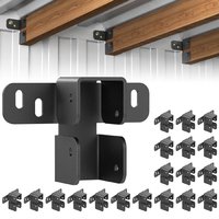 JH-Mech 20 Piezas Soportes de Acero al Carbono para Techo de Madera con Cuatro Orificios de Carga, Instalación Atornillable, para Contenedores de Envío