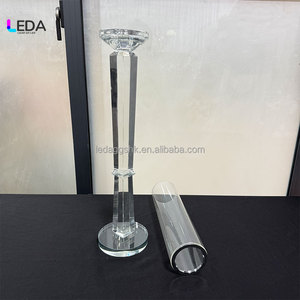 LEDA Clear Glass Candle Stand Straight Shape Wedding Table Decor Durable High Quality - Product Image 5