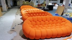 Nghệ Thuật Hiện Đại Pháp Sofa Trong Kem Ý Vải Với Cong Modular Thiết Kế Nén Lười Biếng Phòng Khách Ghế Sofa - Product Image 2