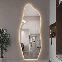 Miroir de salle de bain intelligent personnalisé avec éclairage LED, commande tactile, décoration murale, miroir de maquillage pour salle de bain