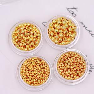 Gold Plated Round Beads 3mm For Jewelry Making DIY Craft Accessories <b>Bracelets</b> Necklaces Spacers Yiwu Origin - Product Image 1