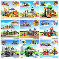 Ensemble d'équipements de jeux de parc d'attractions en plastique de haute qualité, personnalisé en gros, petit toboggan, aire de jeux pour enfants en plein air