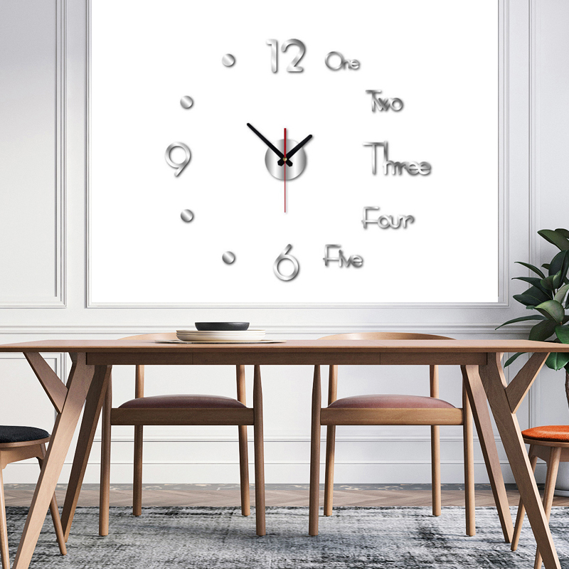 Wholesale Nordic Novelty Big Watch 3D Frameless Large Home Decorative Modern Luxury Cheap DIY Mirror Acrylic Digital Wall Clock