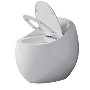 Inodoro de cerámica de fábrica, inodoro sifónico con forma de huevo, artículos sanitarios, sifón montado en el suelo de porcelana, inodoros de una pieza - Product Image 2