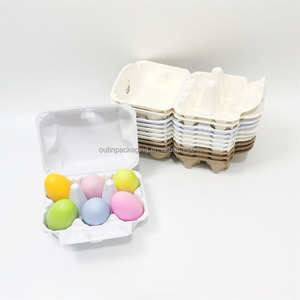 Confezioni per Uova Ecologiche a 6 Scomparti 100% Biodegradabili in Polpa di Carta Modellata per Alimenti Marca <span class=keywords><strong>OUTIN</strong></span> Modello E6 - Product Image 2