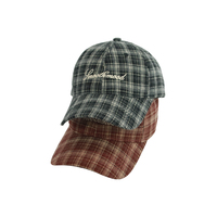 Gorras de Béisbol Unisex al por Mayor, de 6 Paneles, con Visera Curva, Logotipo Bordado, Tela de Algodón a Cuadros, Estilo Vintage de Perfil Alto