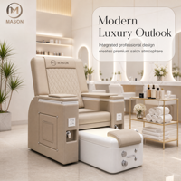 Fauteuil de pédicure automatique moderne de luxe, canapé de massage réglable à 180°, bain de pieds en céramique à remous, pour salon de manucure professionnel